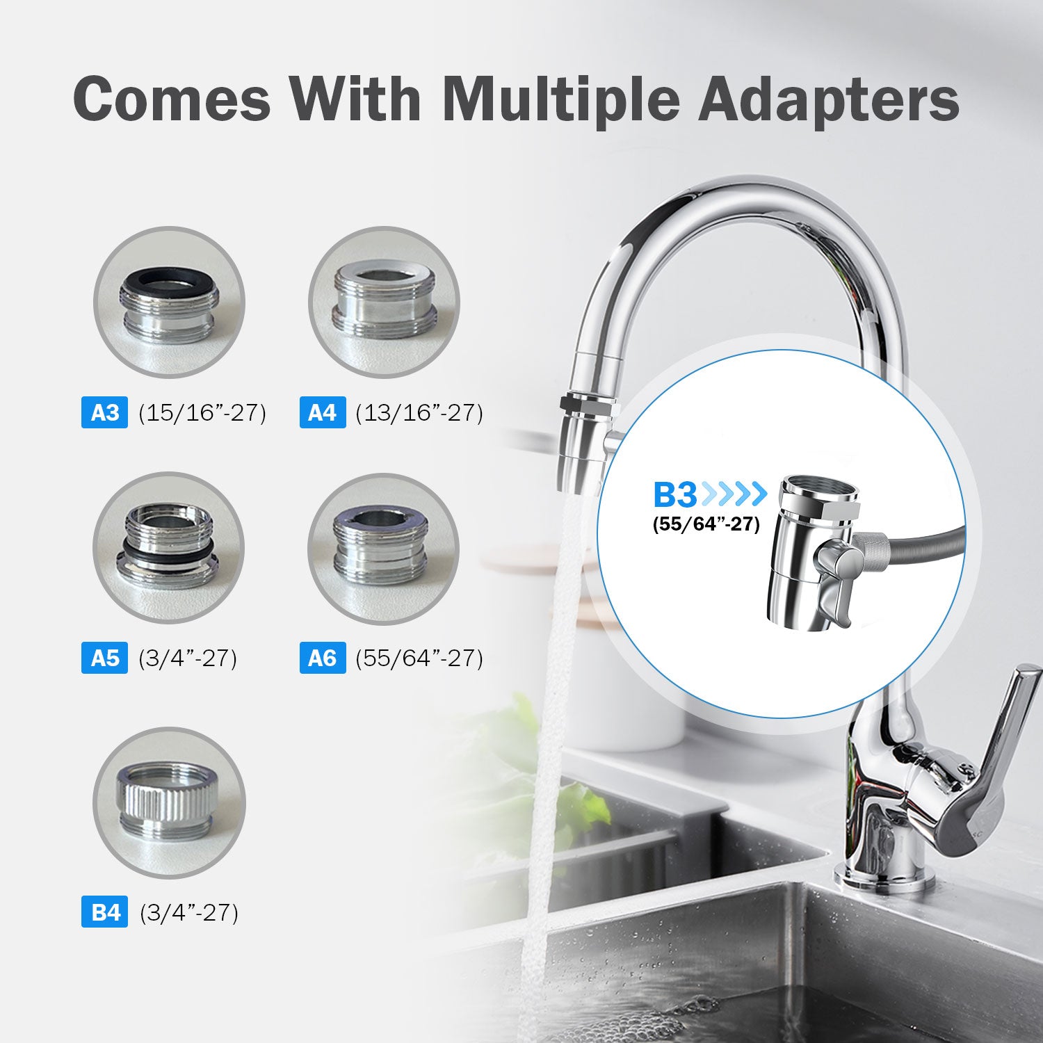 Frizzlife SS99 Countertop Water Filter System, Stainless Steel Faucet Water  Filtration for 8000 Gallons, 0.5 Micron NSF Certified Elements Reduces