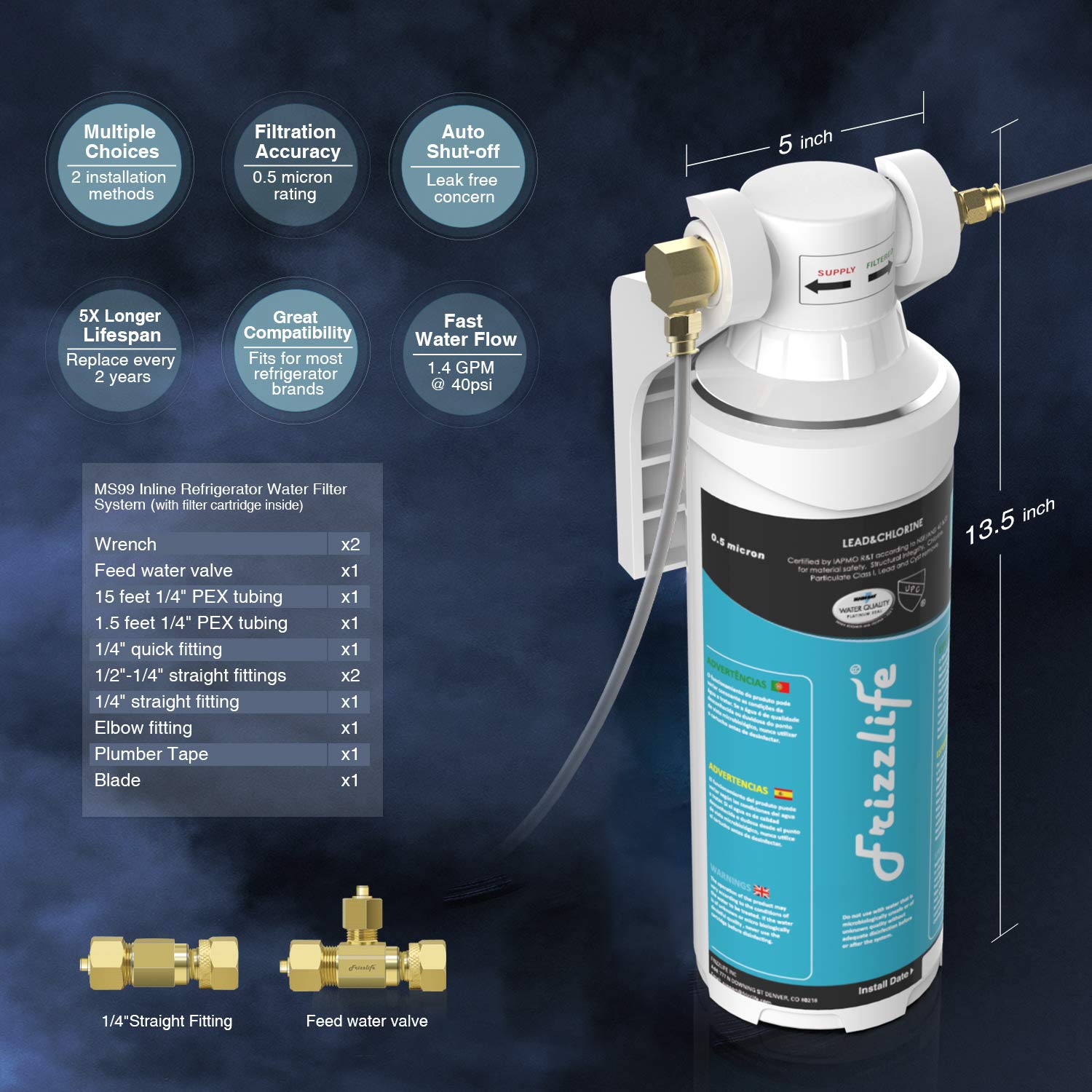 Frizzlife MK99 Under Sink Water buy Filtrati