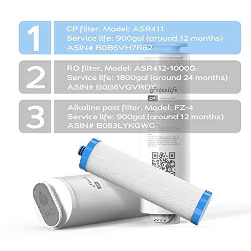 FRIZZLIFE ASR411 Replacement Filter Cartridge for PD1000-TAM4 Reverse  Osmosis System (1st Stage)