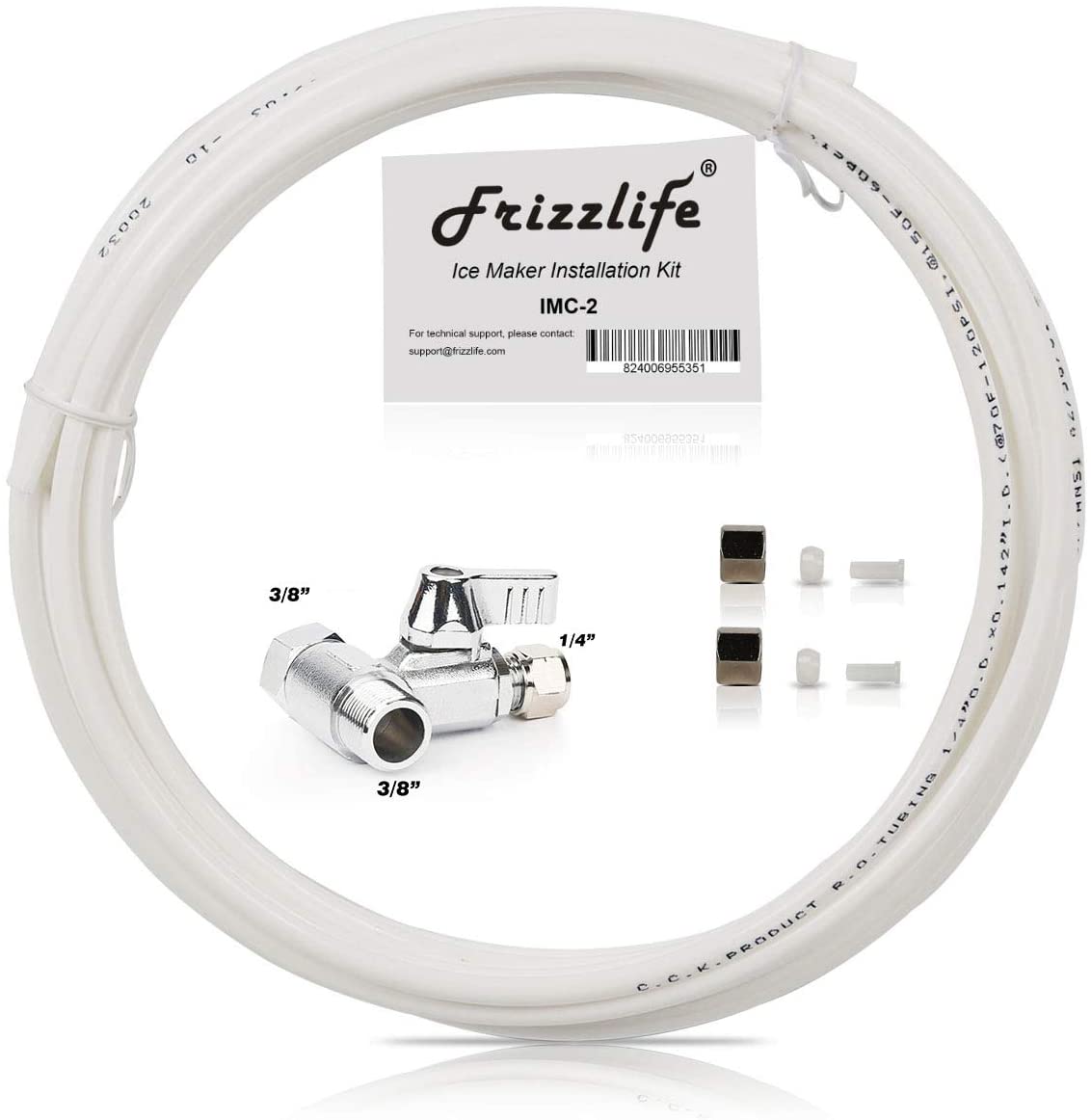 Frizzlife IMC-2 Ice Maker Kit Fits for Braid Hose Connect Water Filter