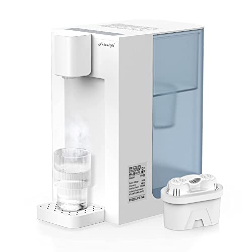 Frizzlife T900 Système de filtration d'eau de comptoir, distributeur de  filtre à eau chaude instantanée, 4 températures, zéro installation, 1  filtre
